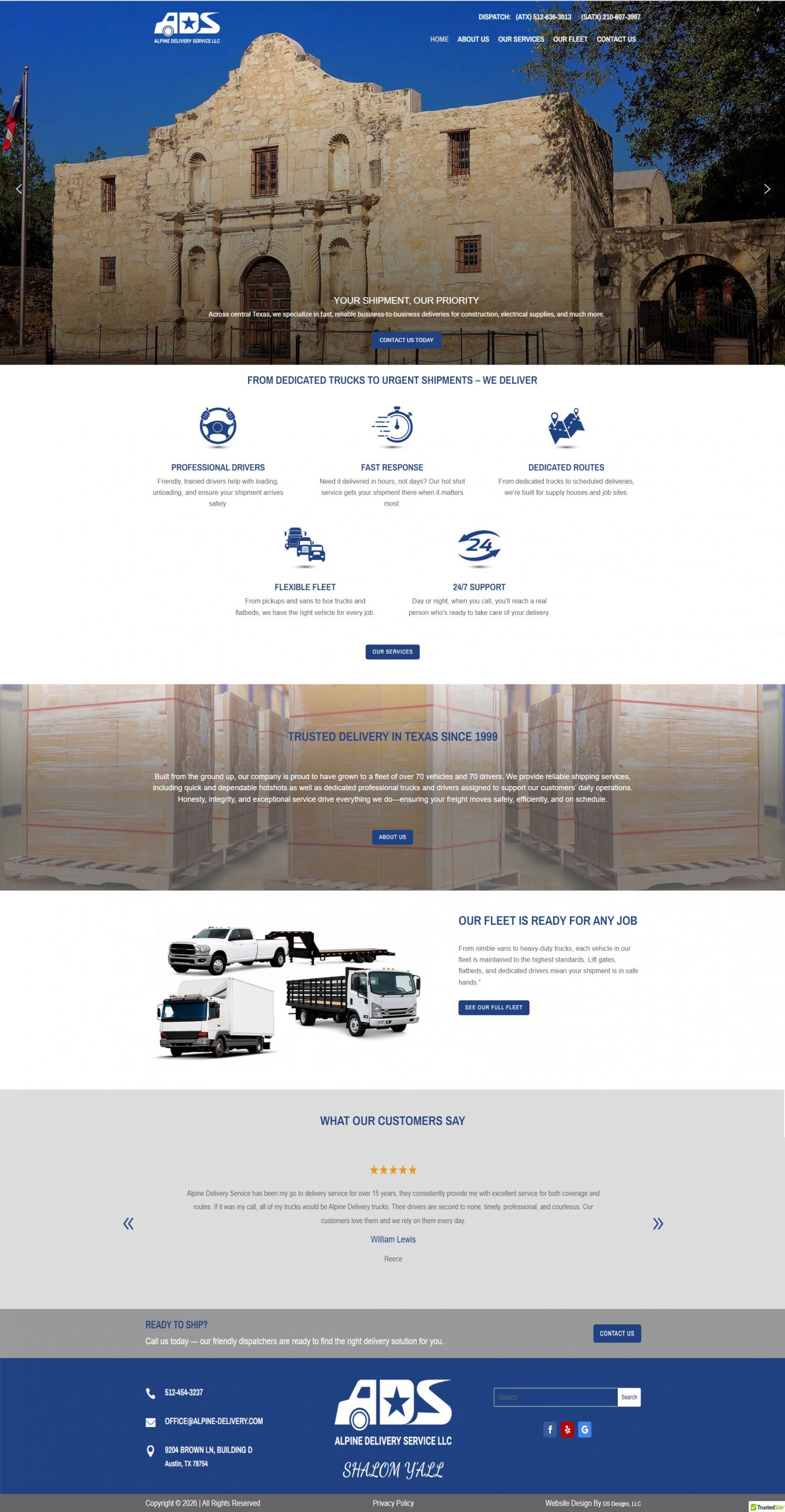 alpine delivery homepage